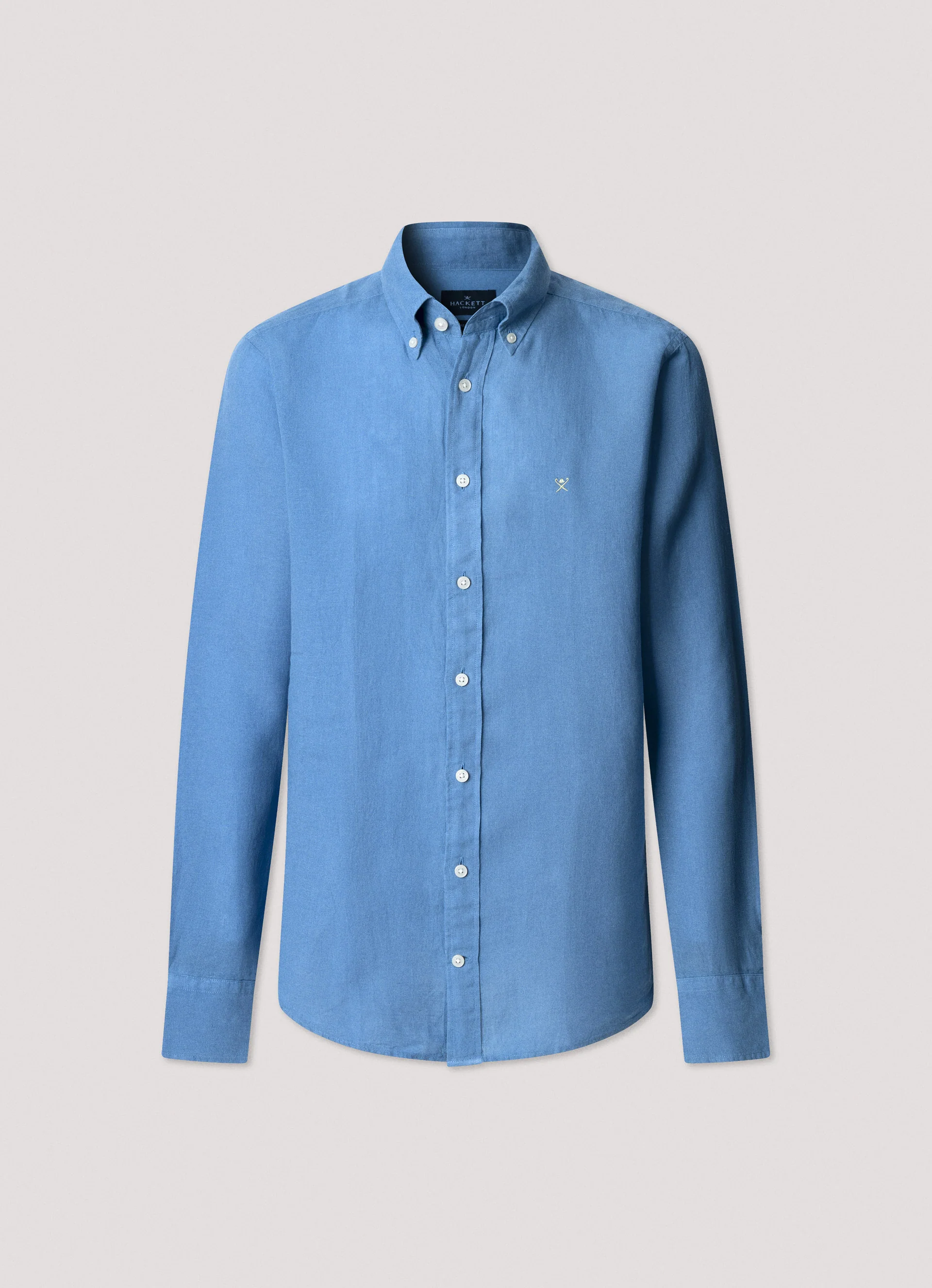Hemden lange mouw blauw Hackett London