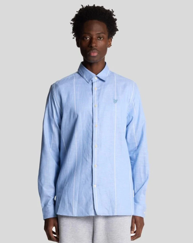 Hemden lange mouw blauw Lyle & Scott