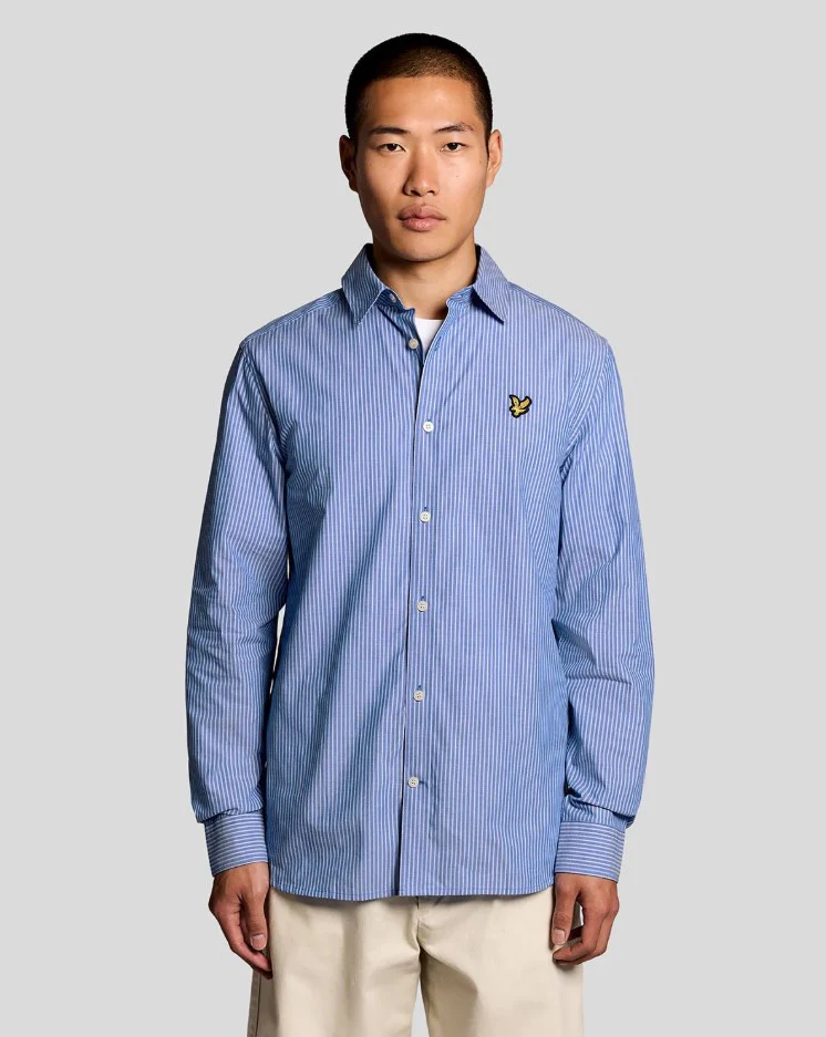 Hemden lange mouw blauw Lyle & Scott