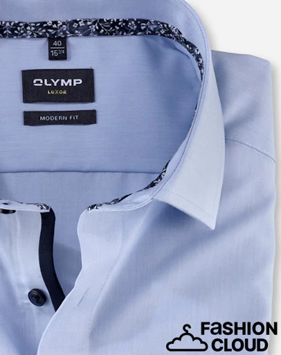 Hemden lange mouw blauw OLYMP - Image 3