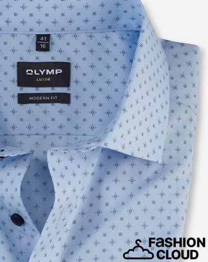 Hemden lange mouw blauw OLYMP - Image 3