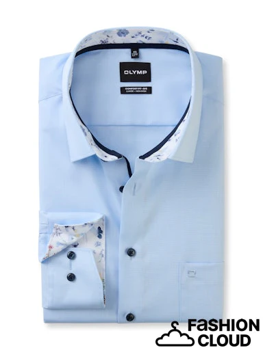 Hemden lange mouw blauw OLYMP