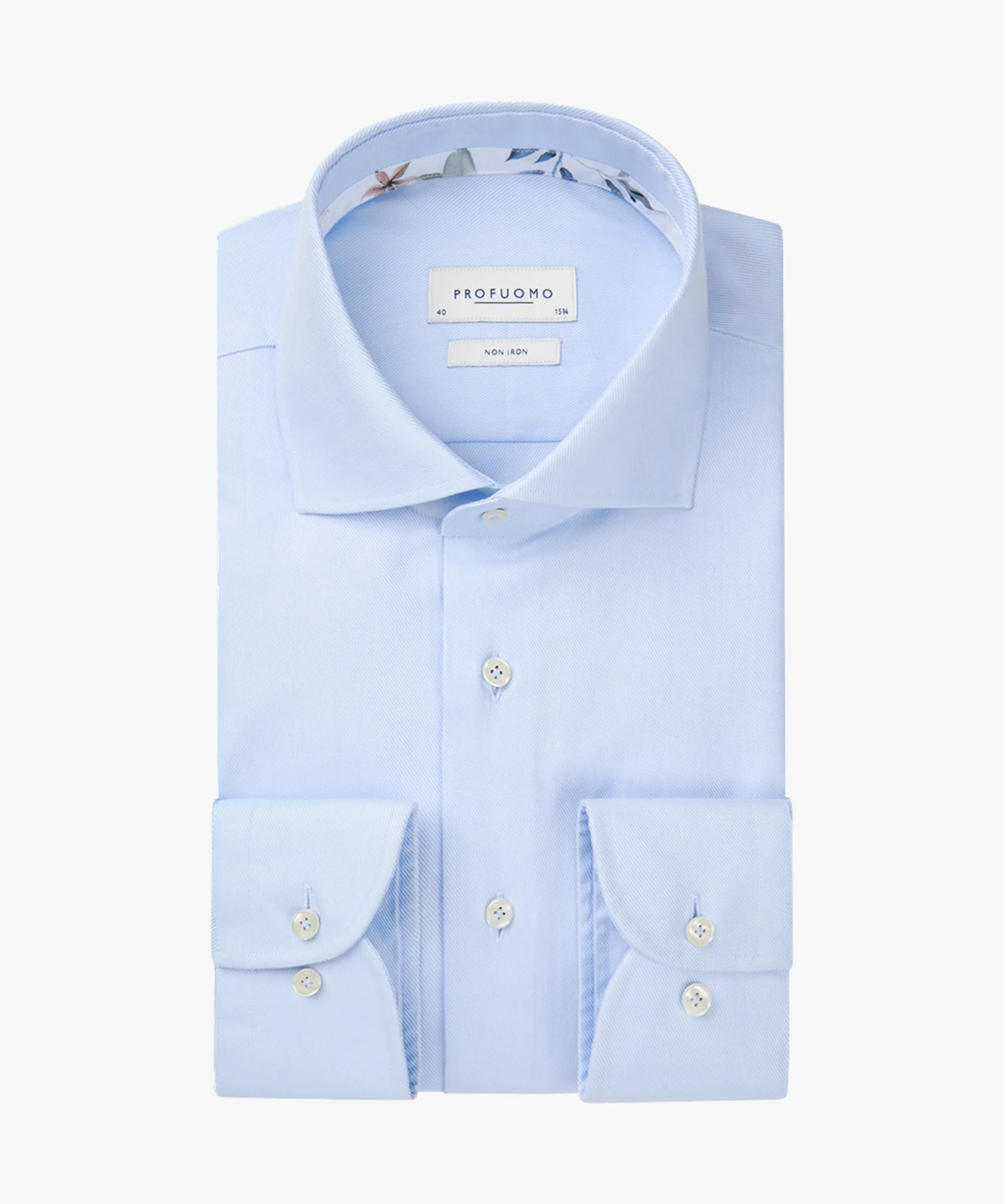 Hemden lange mouw blauw Profuomo