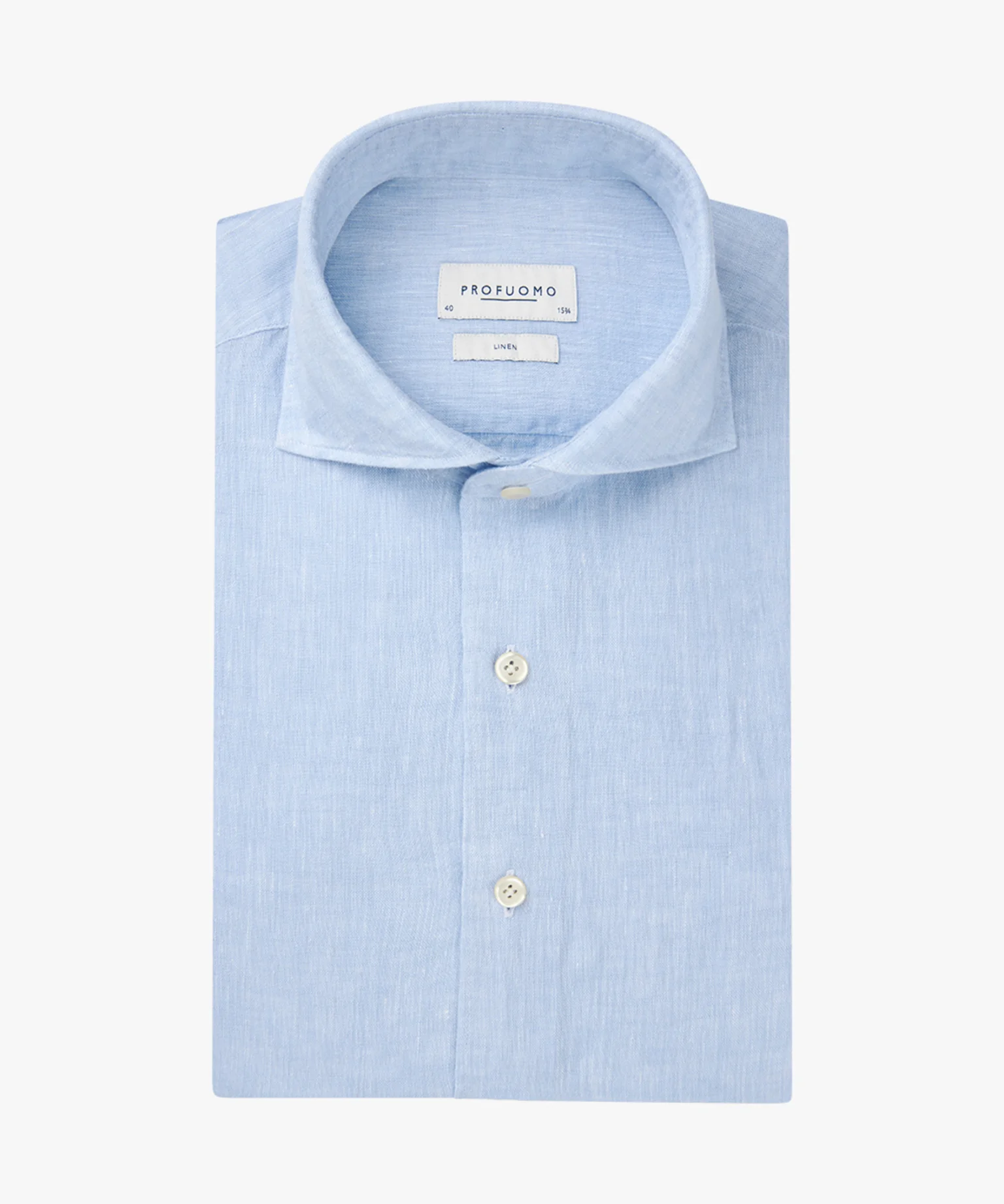 Hemden lange mouw blauw Profuomo