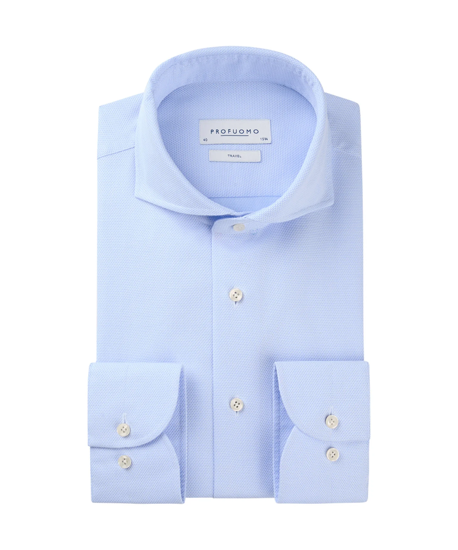 Hemden lange mouw blauw Profuomo