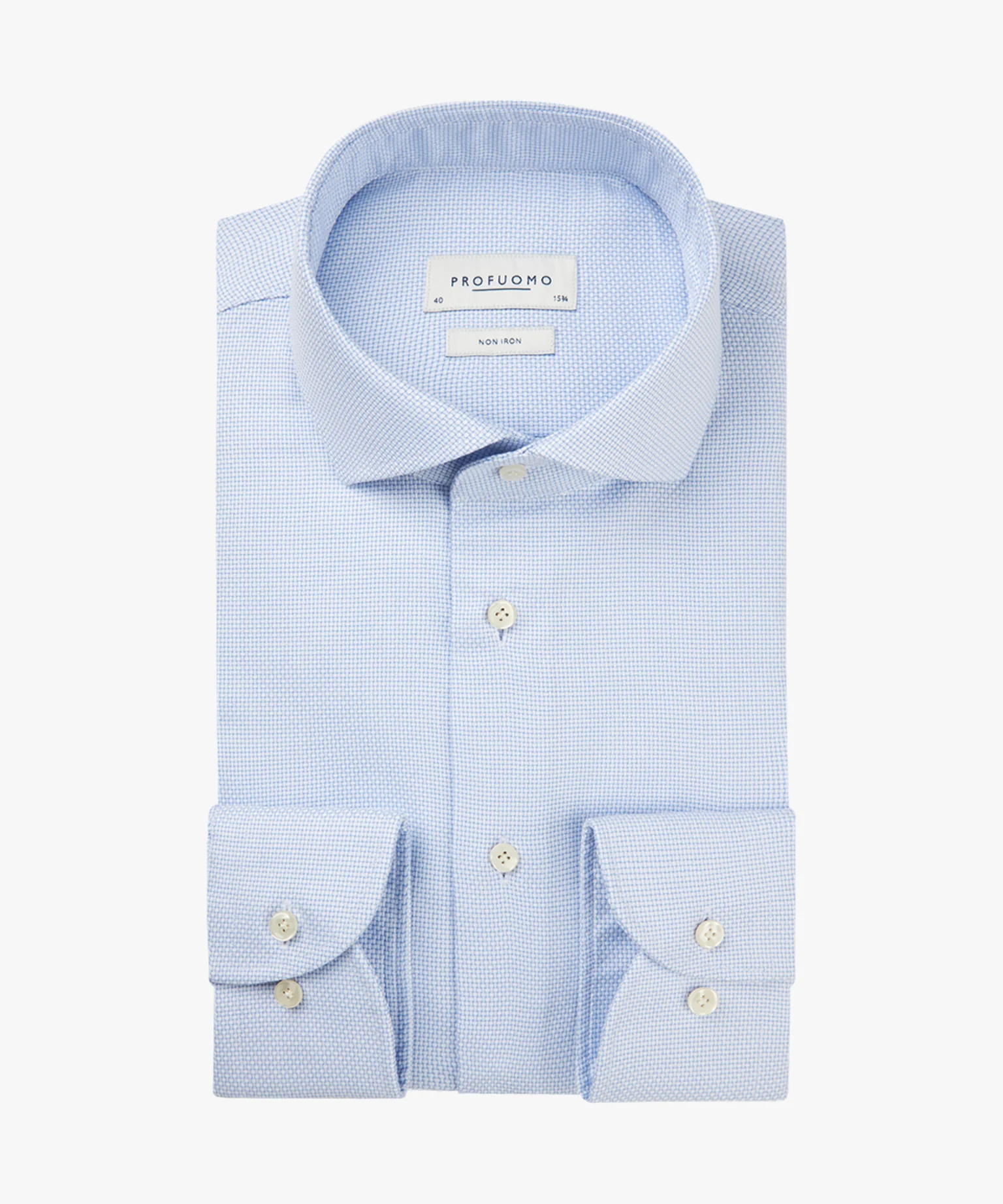 Hemden lange mouw blauw Profuomo