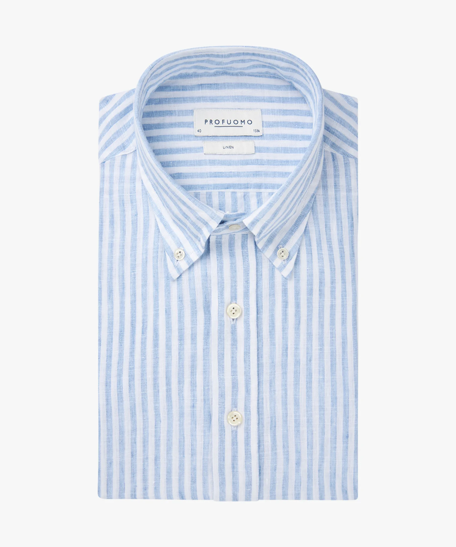 Hemden lange mouw blauw Profuomo