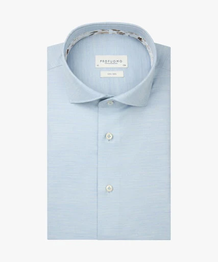 Hemden lange mouw blauw Profuomo