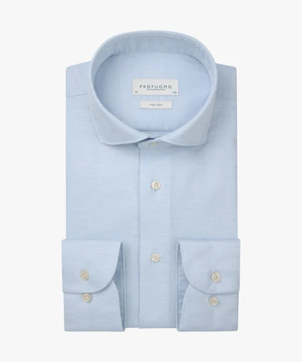 Hemden lange mouw blauw Profuomo