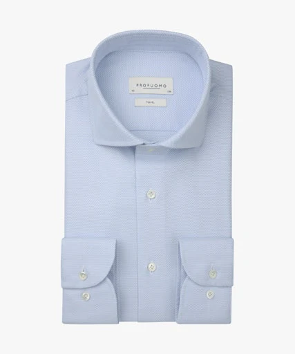 Hemden lange mouw blauw Profuomo