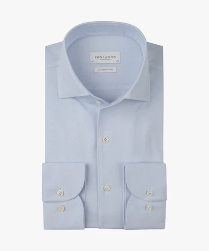 Hemden lange mouw blauw Profuomo