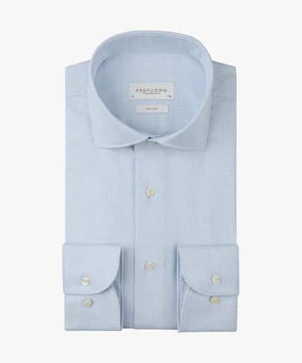 Hemden lange mouw blauw Profuomo