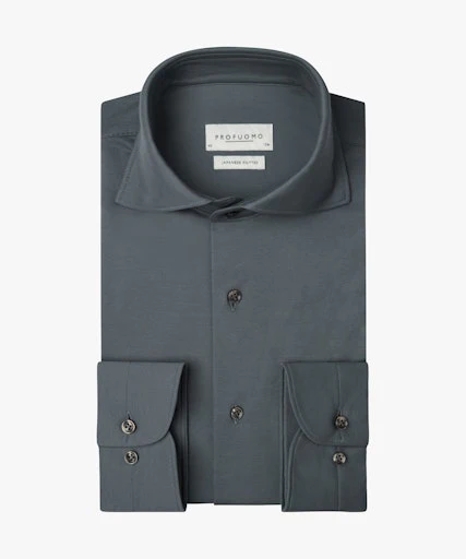 Hemden lange mouw blauw Profuomo