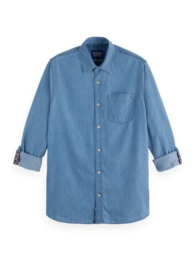 Hemden lange mouw blauw Scotch & Soda