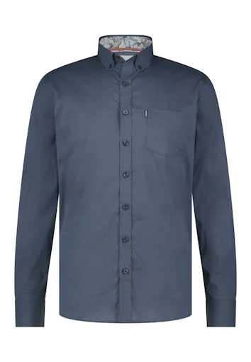 Hemden lange mouw blauw State of Art