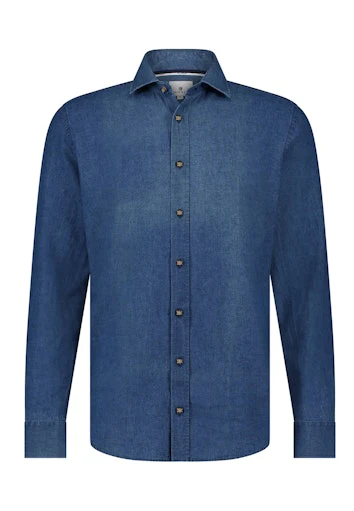 Hemden lange mouw blauw State of Art