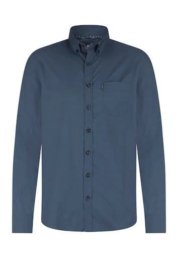 Hemden lange mouw blauw State of Art