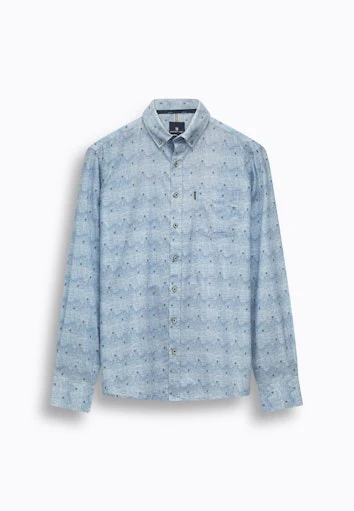 Hemden lange mouw blauw State of Art