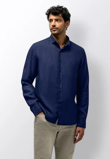 Hemden lange mouw blauw State of Art