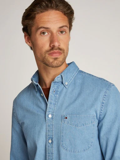 Hemden lange mouw blauw Tommy Hilfiger - Image 4