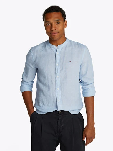Hemden lange mouw blauw Tommy Hilfiger