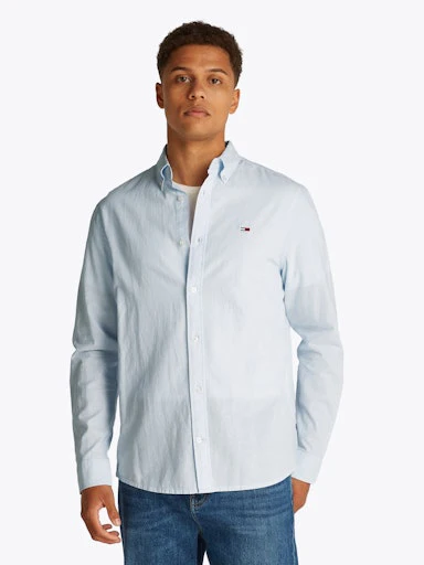 Hemden lange mouw blauw Tommy Jeans