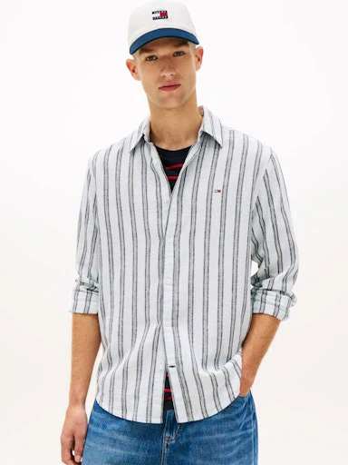Hemden lange mouw blauw Tommy Jeans