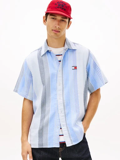 Hemden lange mouw blauw Tommy Jeans