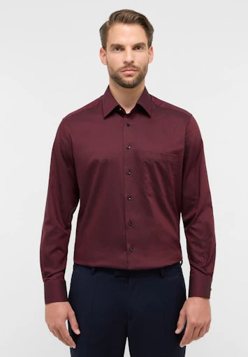 Hemden lange mouw bordeaux ETERNA