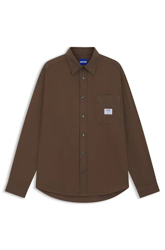 Hemden lange mouw bruin HUGO BLUE