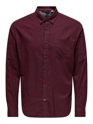 Hemden lange mouw bruin ONLY&SONS
