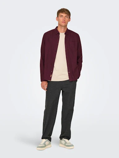 Hemden lange mouw bruin ONLY&SONS - Image 4