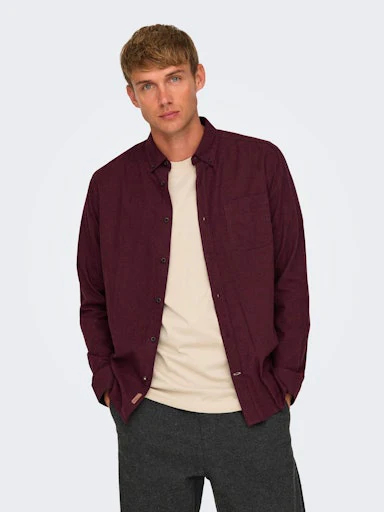 Hemden lange mouw bruin ONLY&SONS - Image 5
