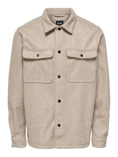 Hemden lange mouw bruin ONLY&SONS
