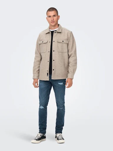 Hemden lange mouw bruin ONLY&SONS - Image 4