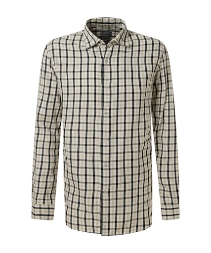 Hemden lange mouw bruin Pierre Cardin
