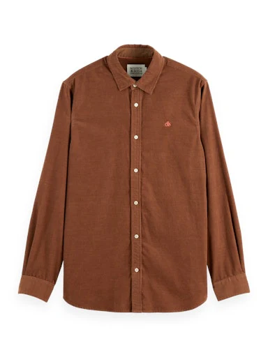 Hemden lange mouw bruin Scotch & Soda