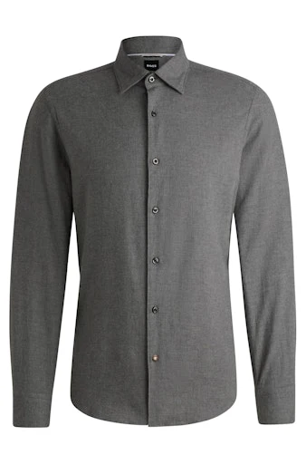 Hemden lange mouw grijs Boss Men Black