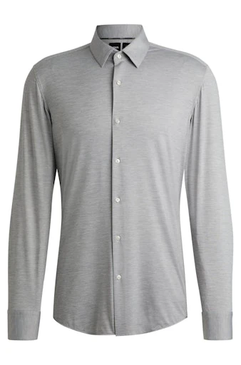 Hemden lange mouw grijs Boss Men Black
