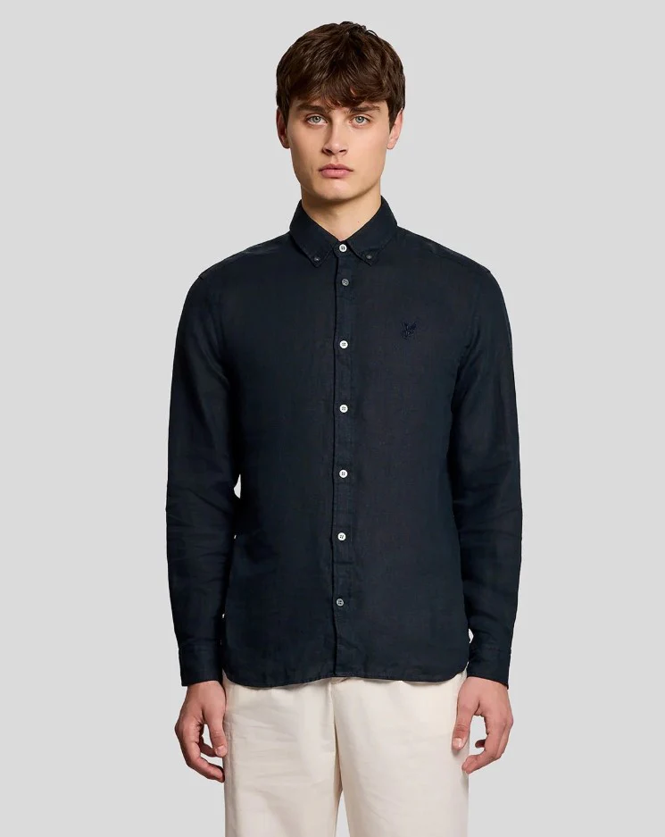 Hemden lange mouw grijs Lyle & Scott