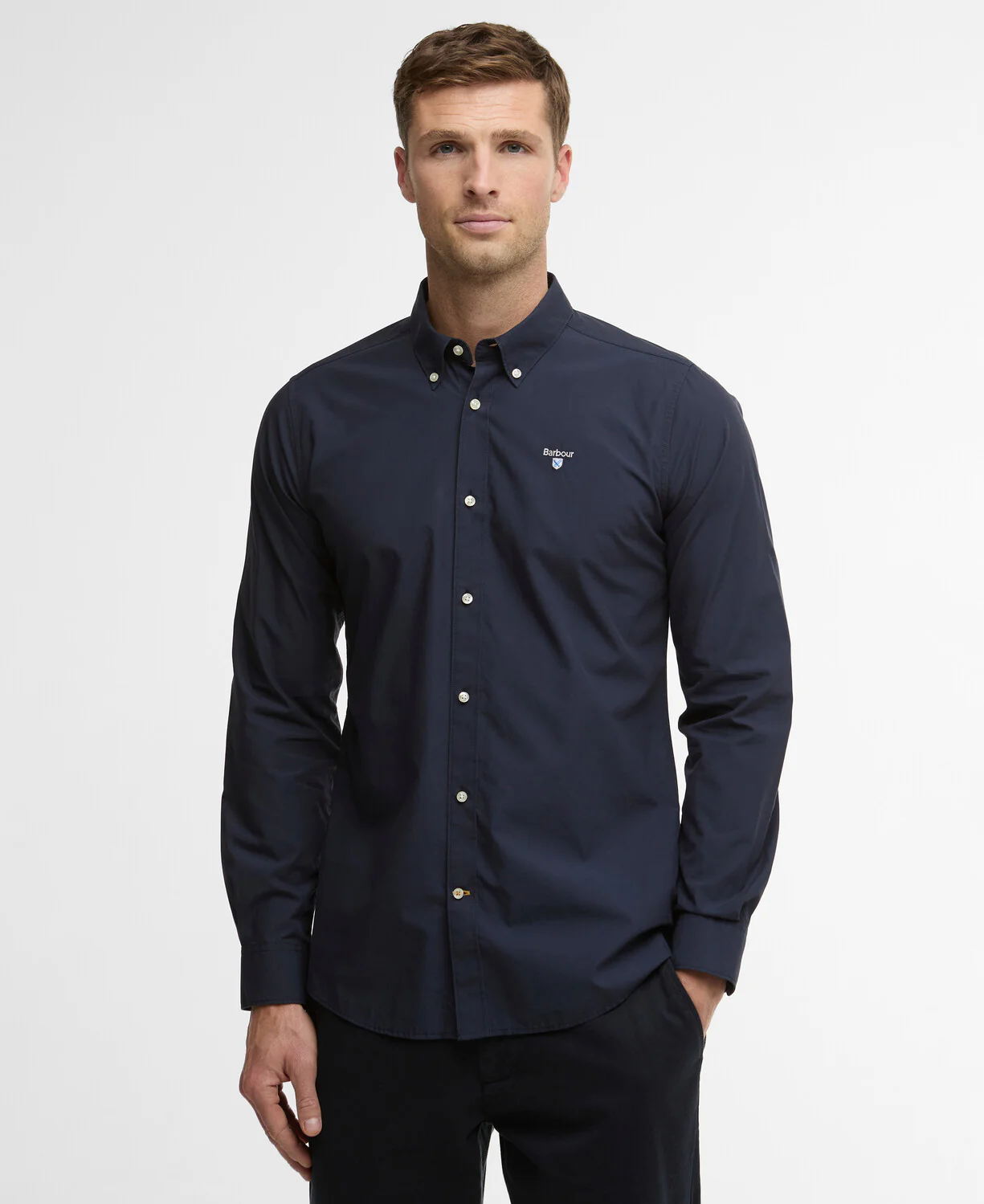 Hemden lange mouw navy Barbour