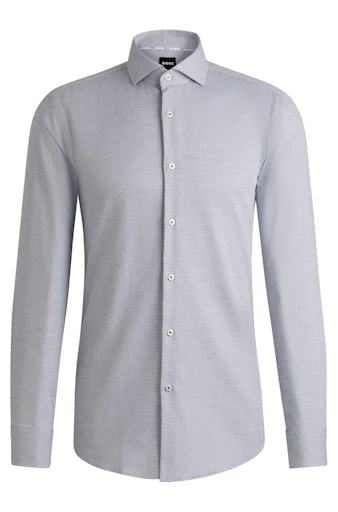 Hemden lange mouw navy Boss Men Black
