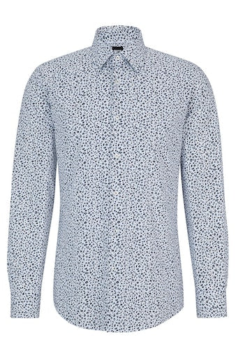Hemden lange mouw blauw Boss Men Black