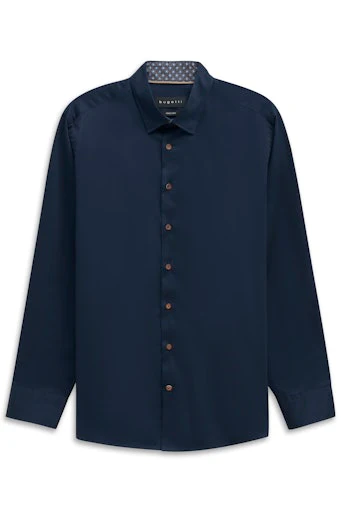 Hemden lange mouw navy Bugatti