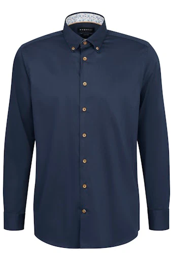 Hemden lange mouw navy Bugatti