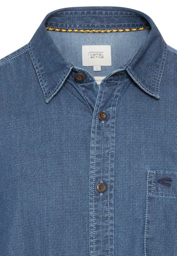 Hemden lange mouw navy Camel active - Image 3