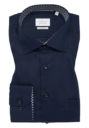 Hemden lange mouw navy ETERNA