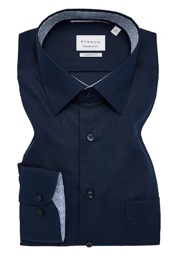 Hemden lange mouw navy ETERNA
