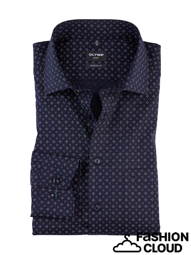 Hemden lange mouw navy OLYMP