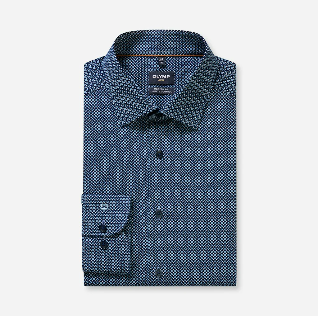 Hemden lange mouw navy OLYMP